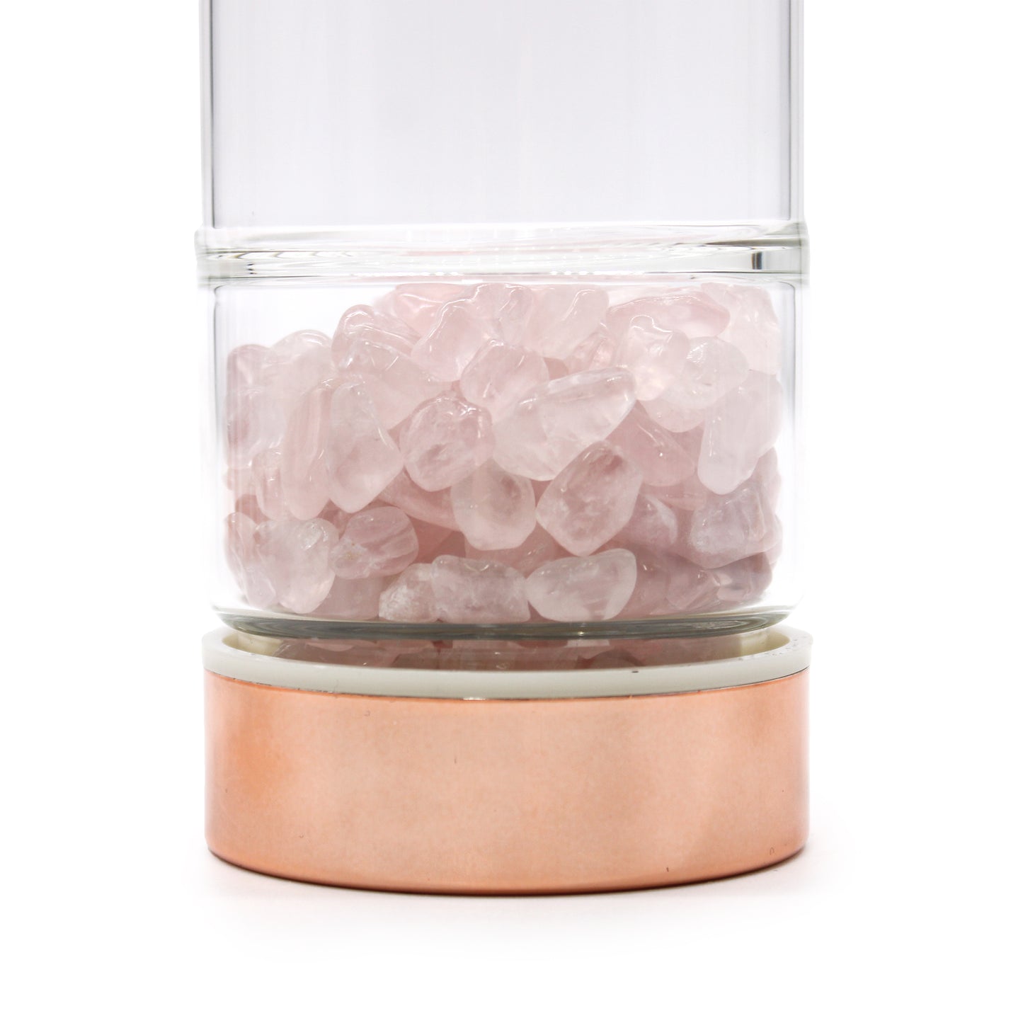 Crystal Glass Tea Infuser Bottle - Rose Gold - Rose Quartz From Witch, Please!