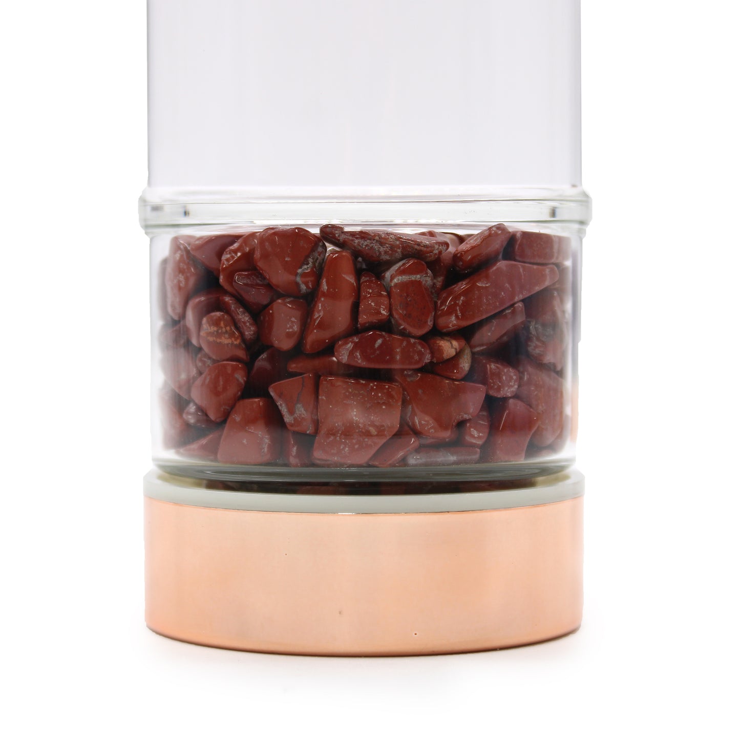 Crystal Glass Tea Infuser Bottle - Rose Gold - Red Jasper From Witch, Please!
