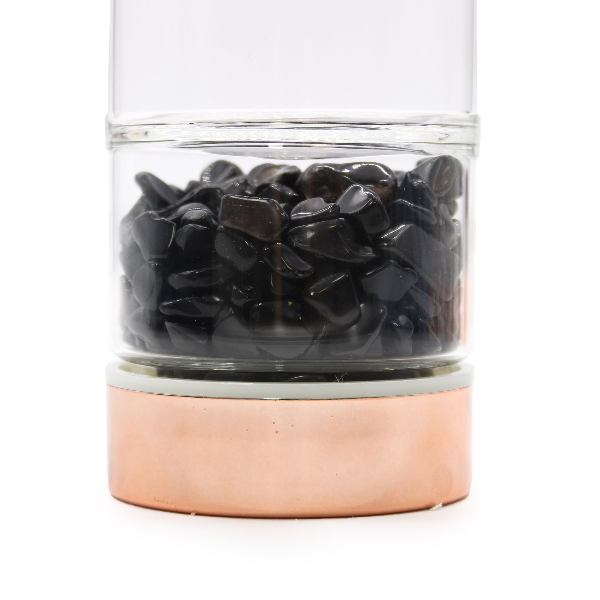 Crystal Glass Tea Infuser Bottle - Rose Gold - Onyx From Witch, Please!