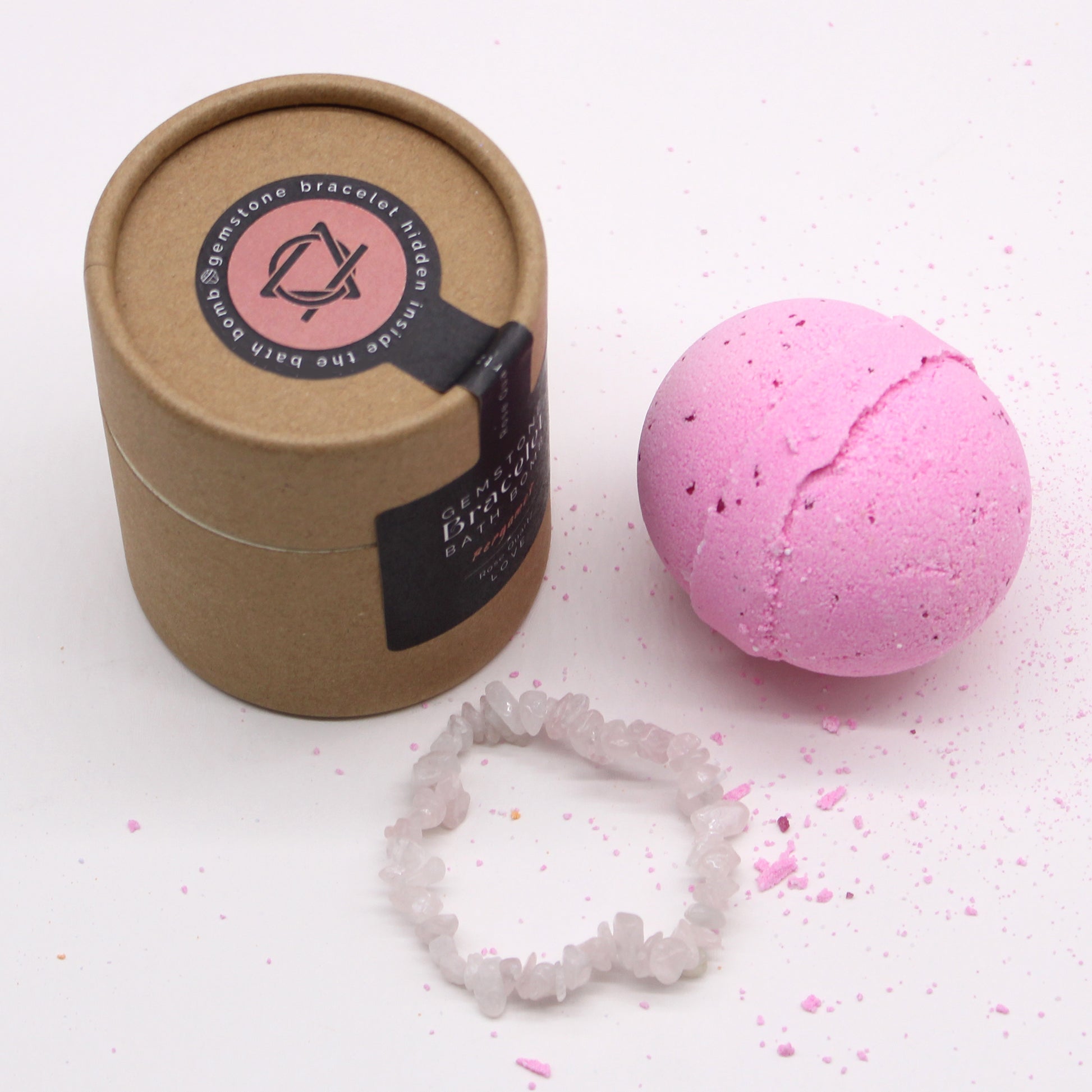 Rose Quartz Gem Bracelet Bath Bomb From Witch, Please!