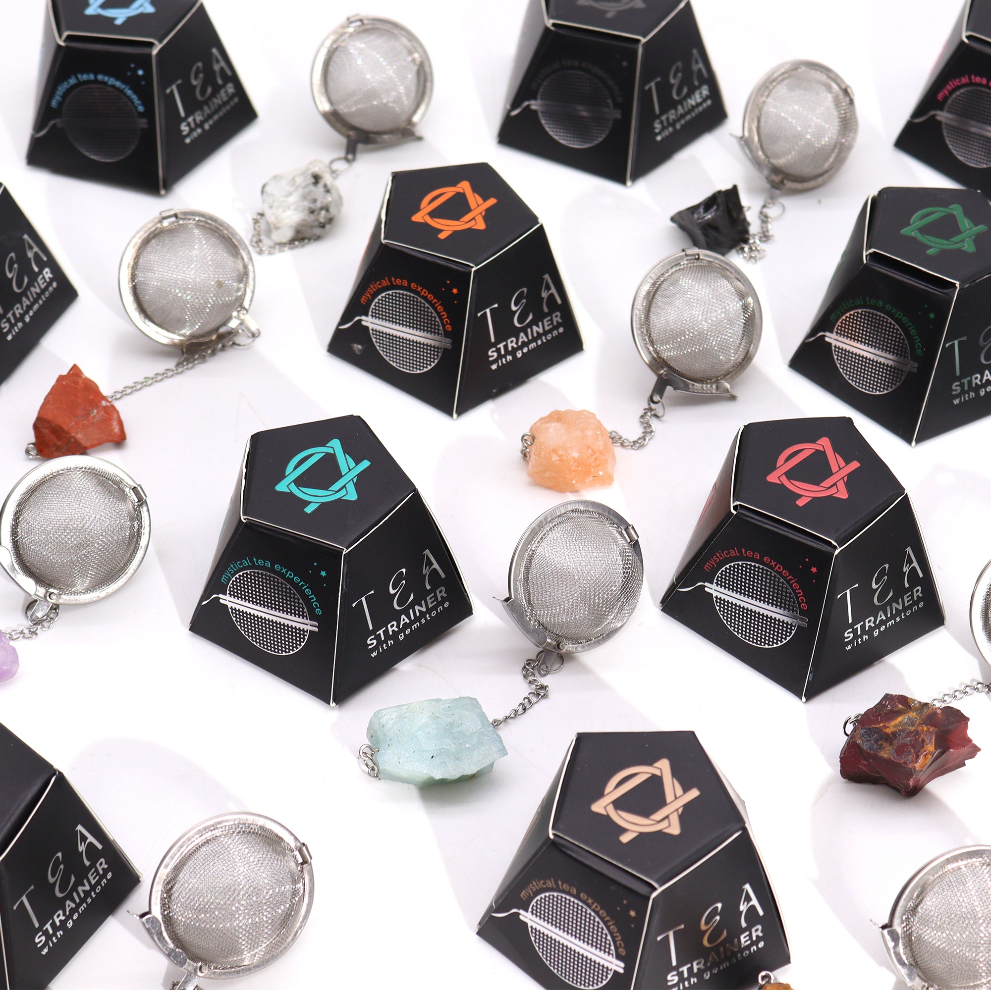 Raw Crystal Gemstone Tea Strainer - Rose Quartz From Witch, Please!
