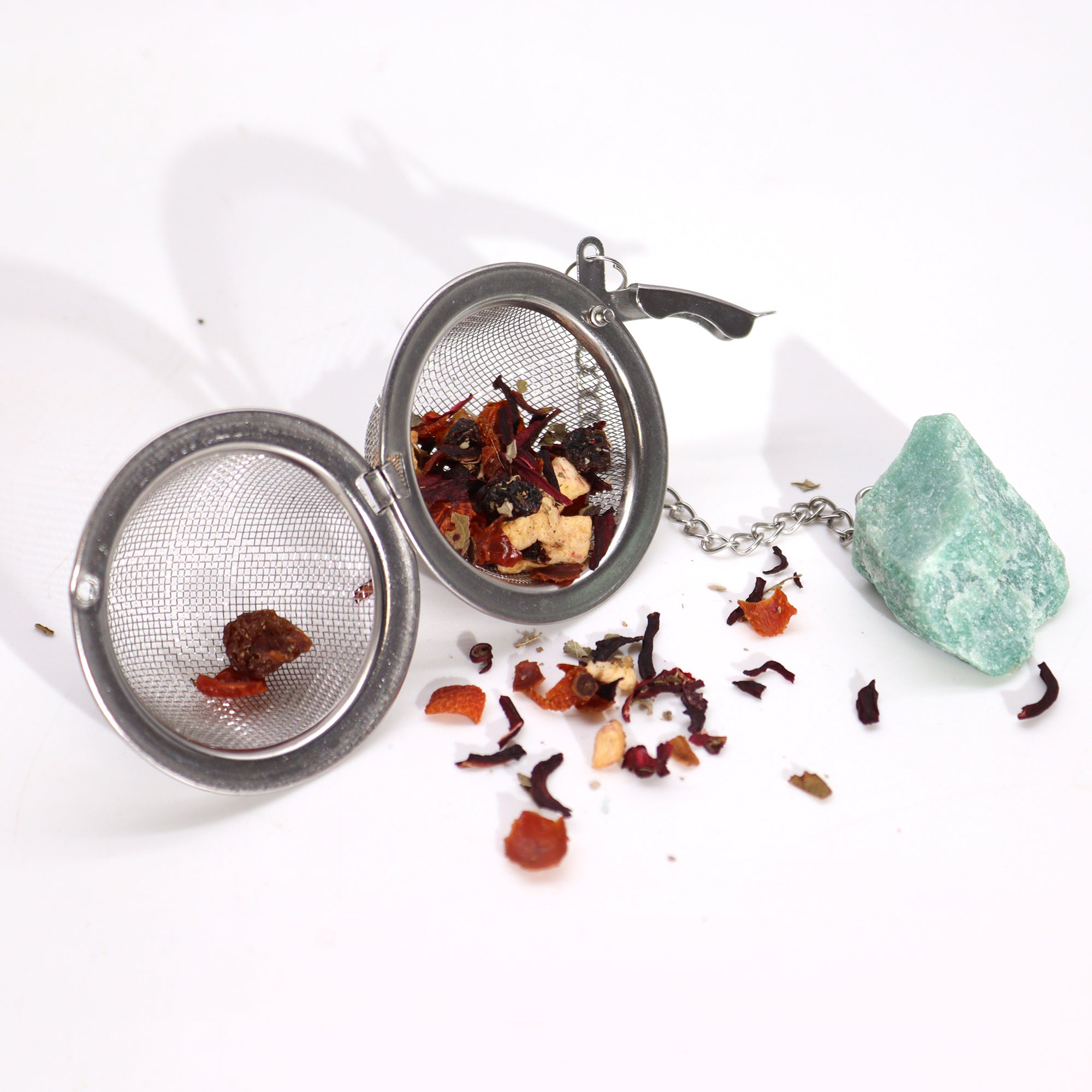 Raw Crystal Gemstone Tea Strainer - Rose Quartz From Witch, Please!