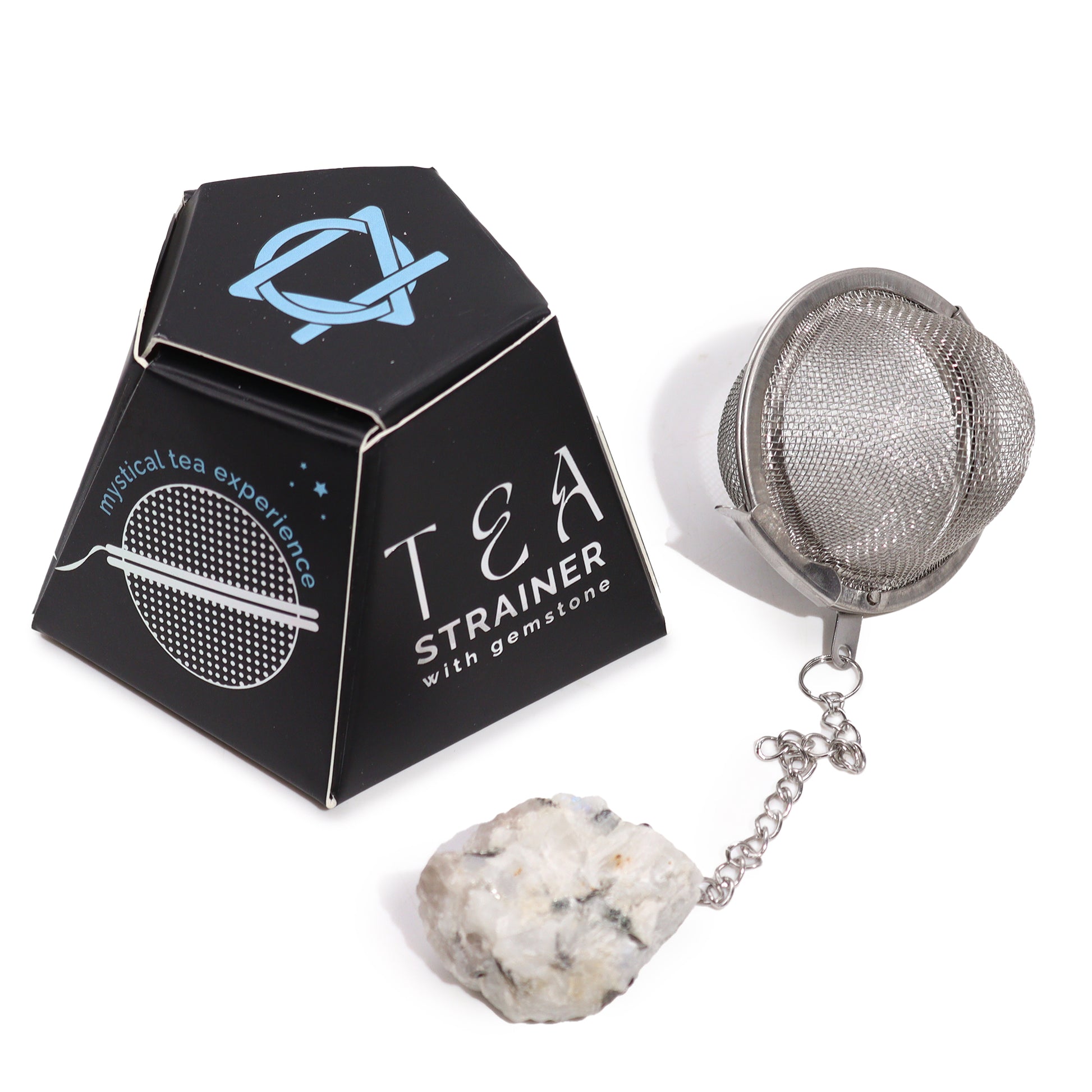 Raw Crystal Gemstone Tea Strainer - Rainbow Moonstone From Witch, Please!