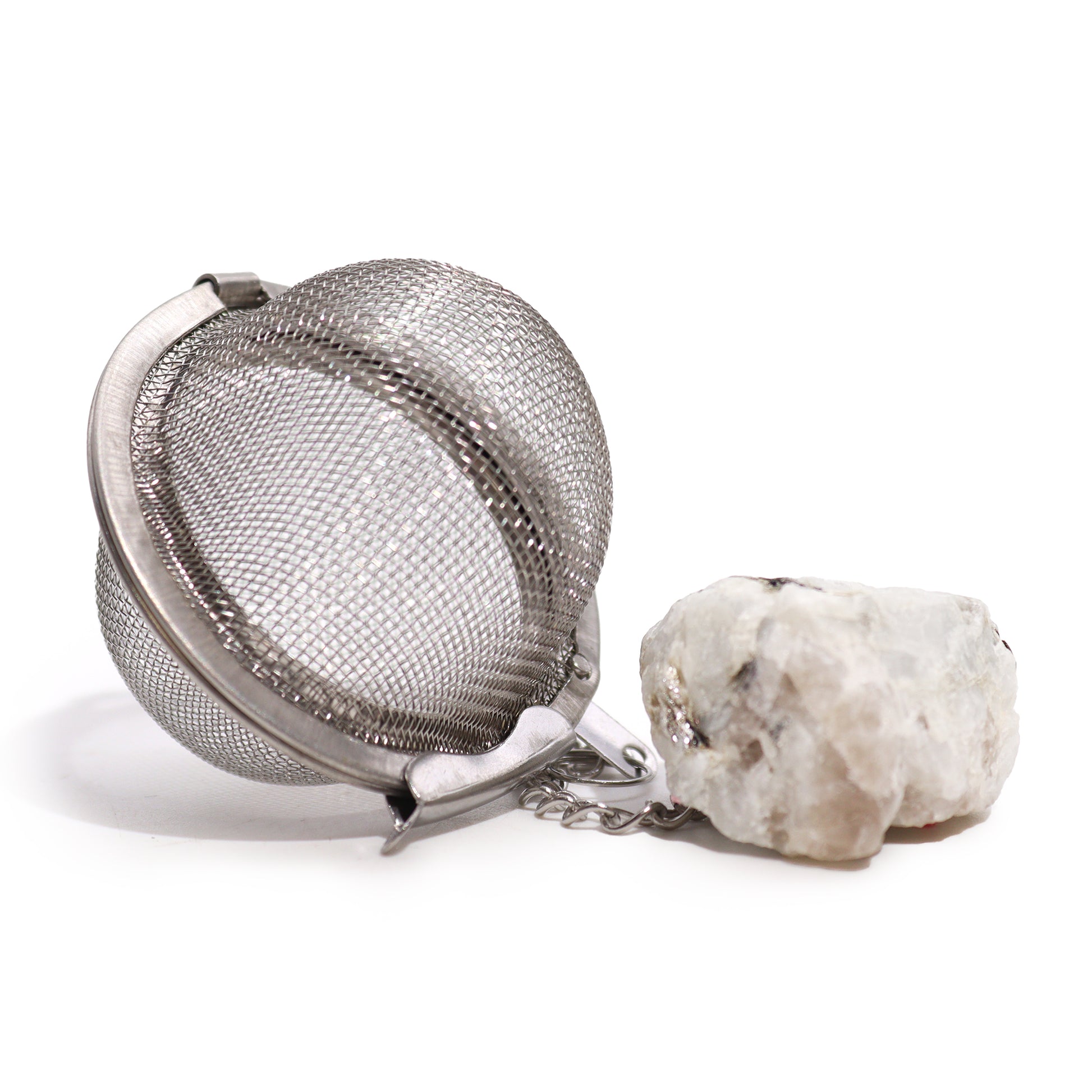 Raw Crystal Gemstone Tea Strainer - Rainbow Moonstone From Witch, Please!