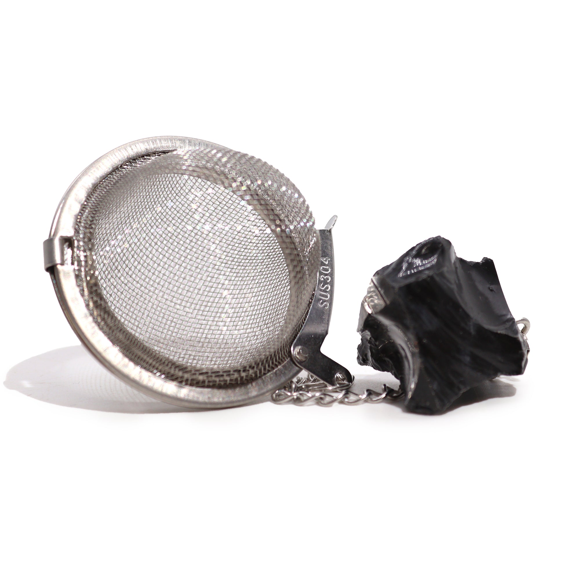 Raw Crystal Gemstone Tea Strainer - Black Obsidian From Witch, Please!