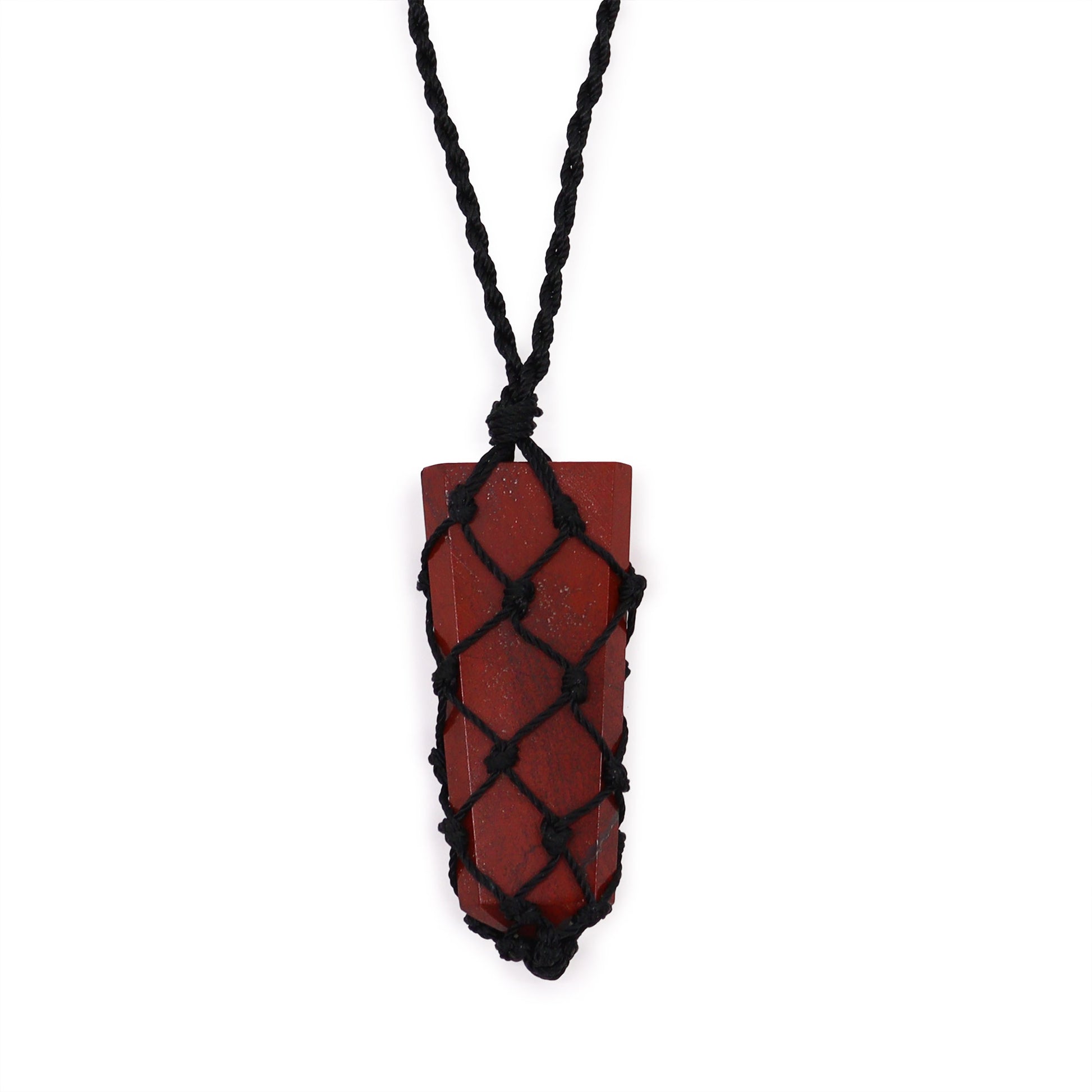 Laced Gemstone Flat Point Pendant - Red Jasper From Witch, Please!