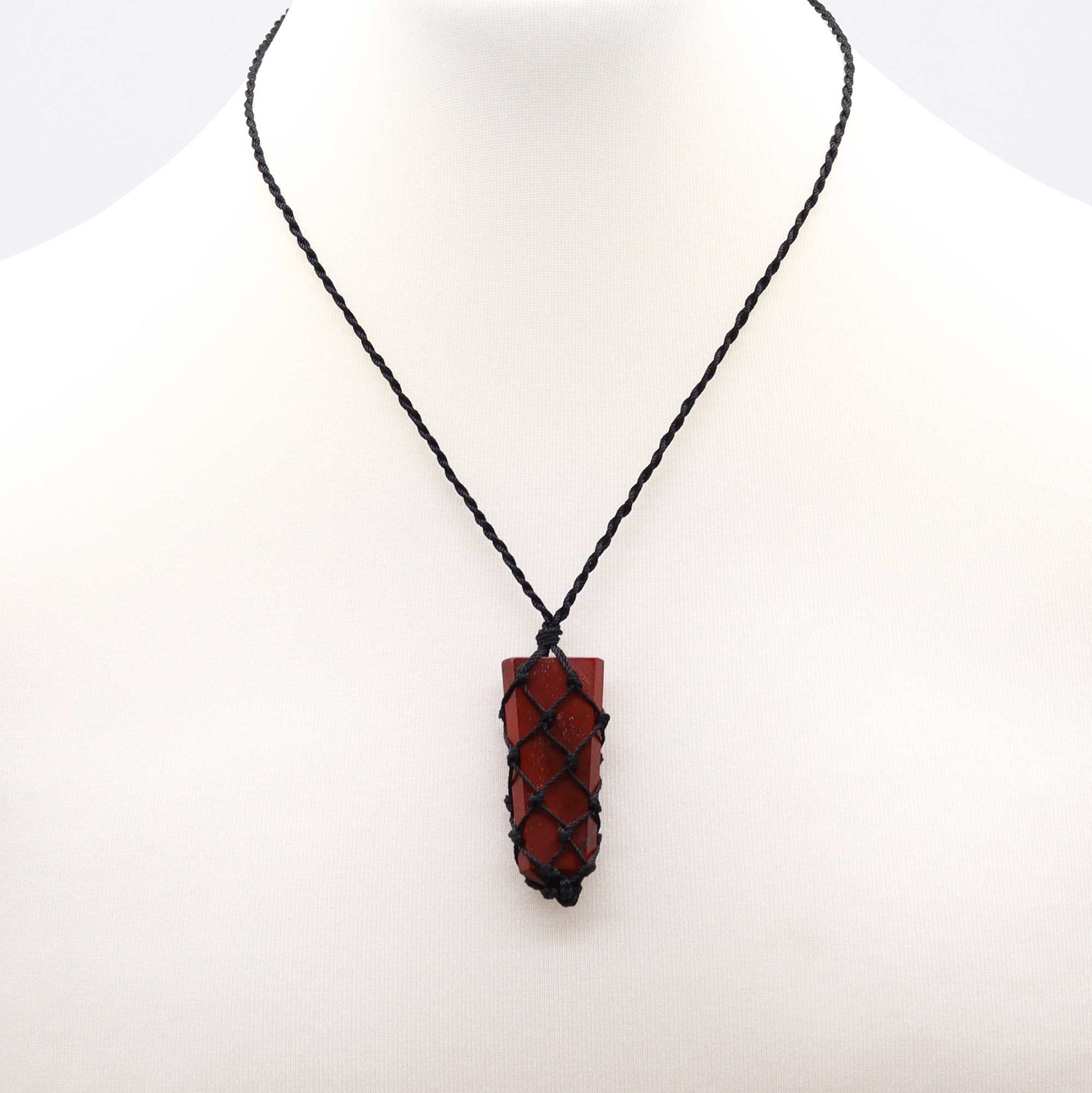 Laced Gemstone Flat Point Pendant - Red Jasper From Witch, Please!