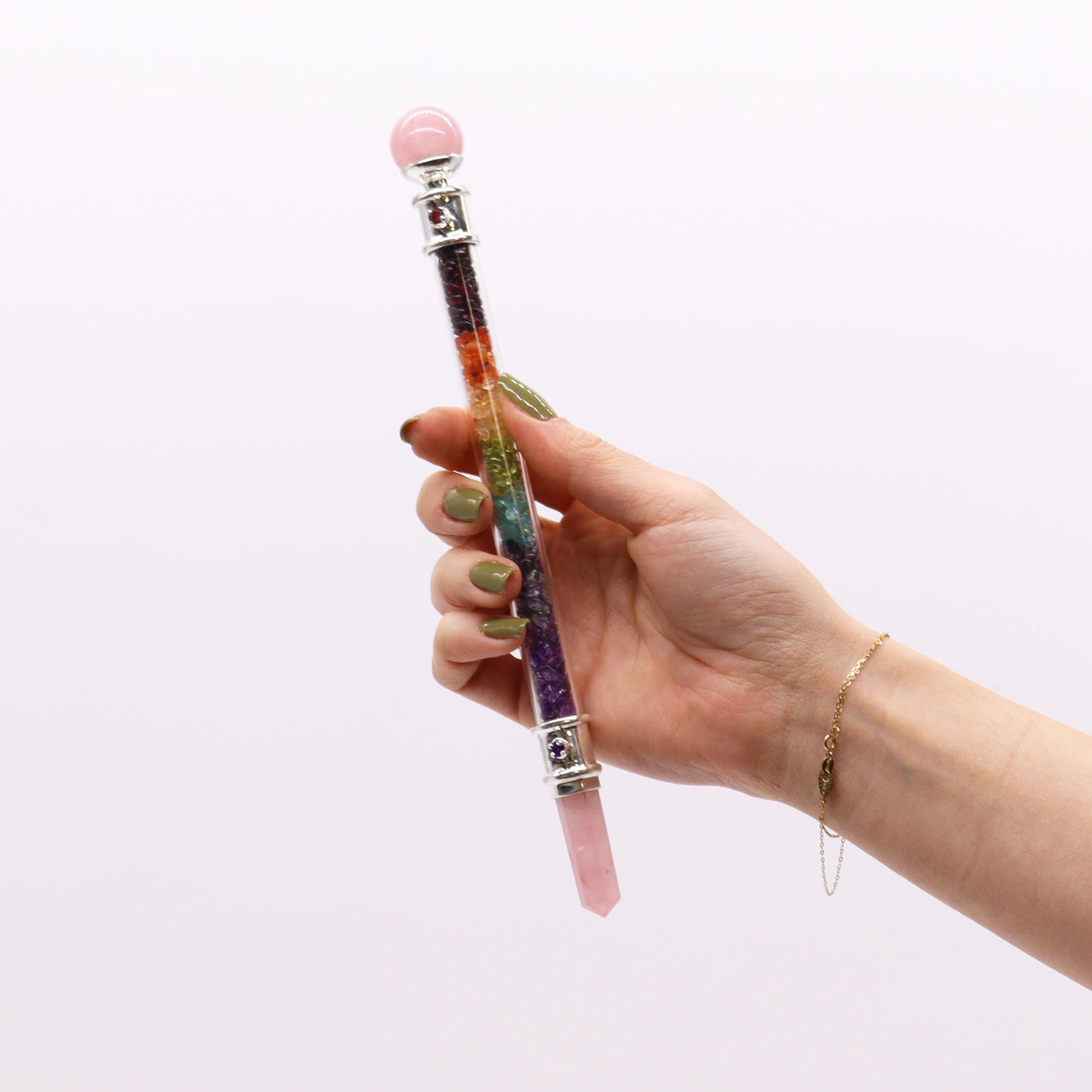 7 Chakra Crystal Healing Wand - Rose Quartz From Witch, Please!