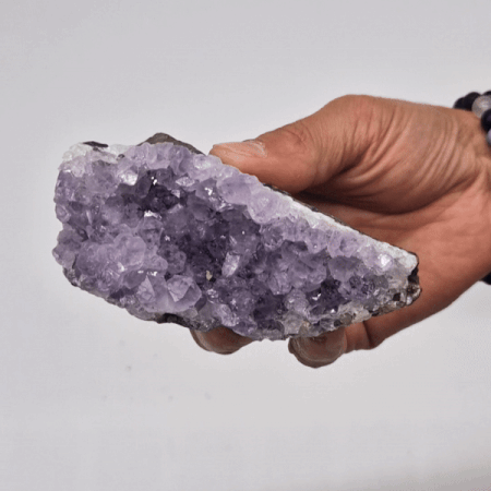 Medium Natural High Grade Amethyst Standing Cluster (approx 350-450gms 7.5-10cm) From Witch, Please!