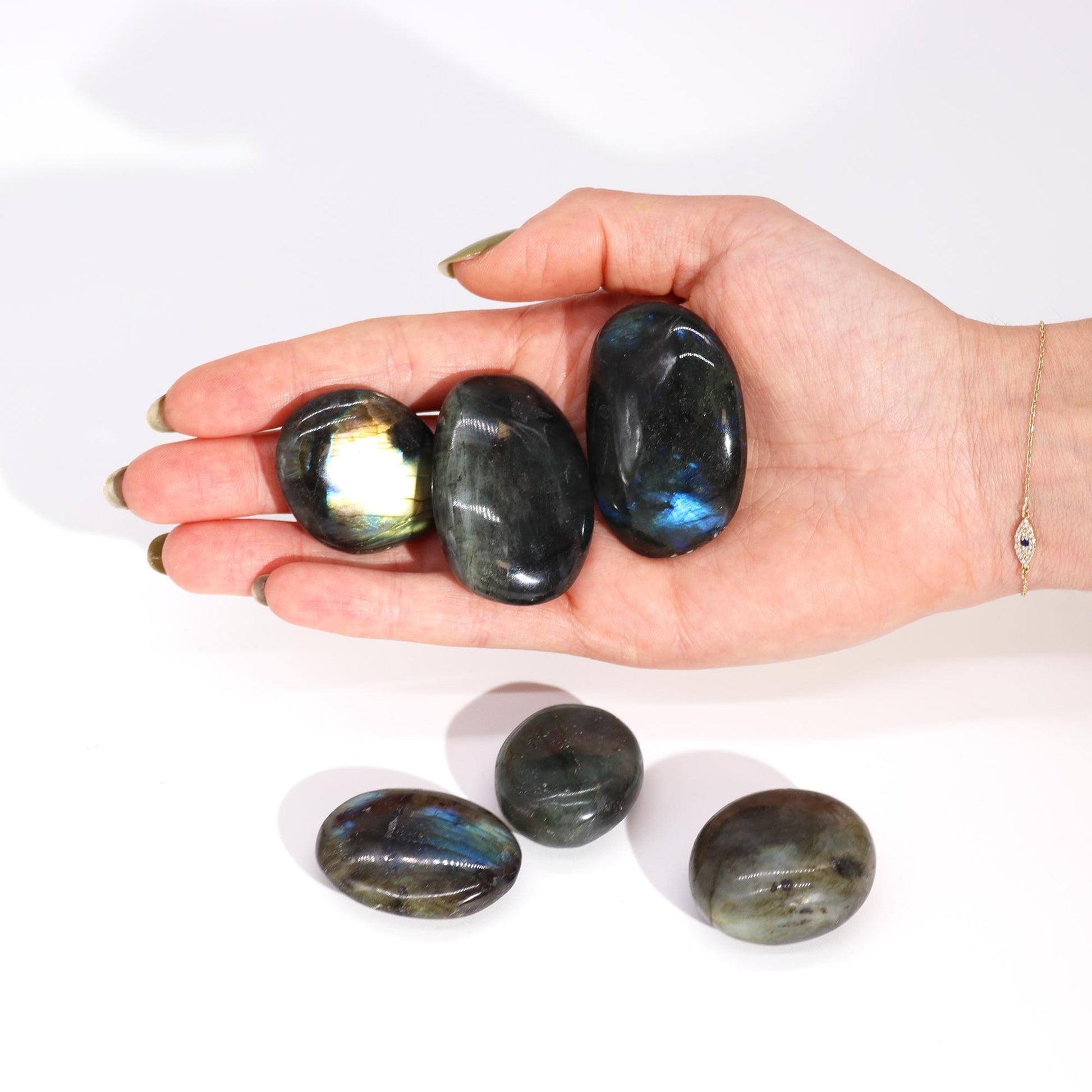 Madagascar Labradorite Palm Stone (approx 25-30gms 55-60mm) From Witch, Please!
