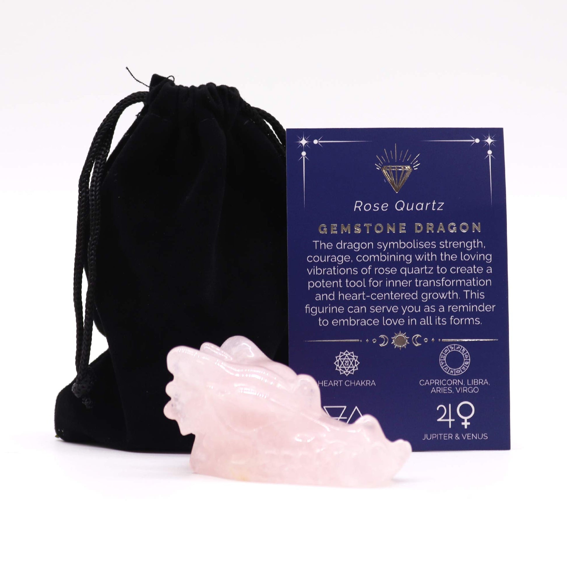 Gemstone Large Dragon Head- Rose Quartz From Witch, Please!