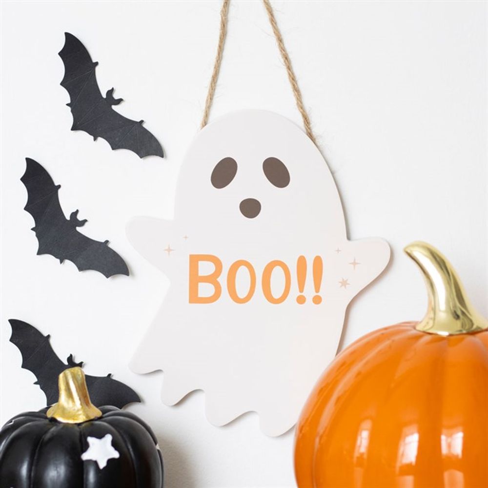 20cm Ghost Shaped Hanging Sign From Witch, Please!