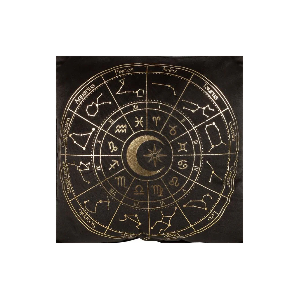 35cm Square Black Astrology Wheel Cushion From Witch, Please!