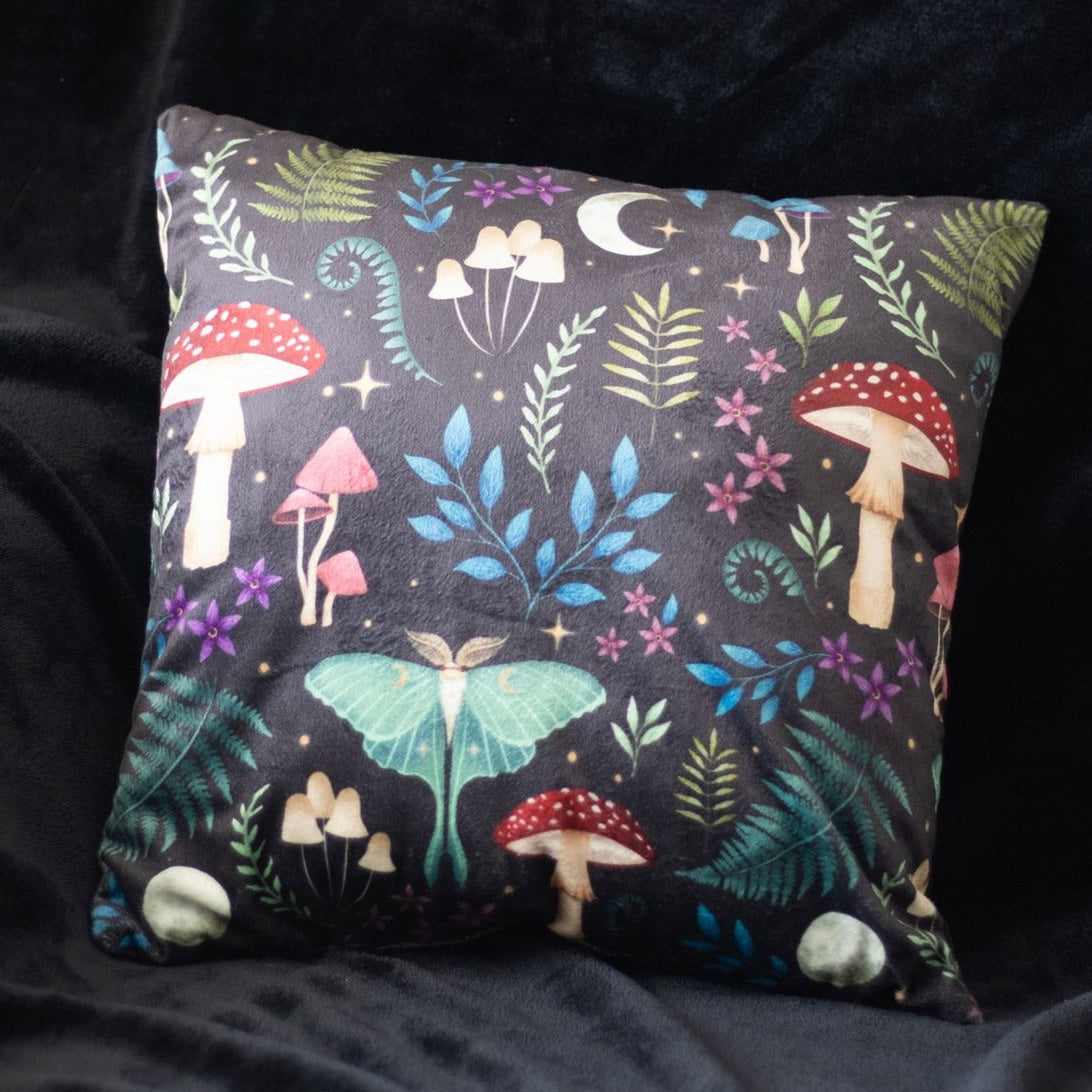 35cm Square Dark Forest Print Cushion