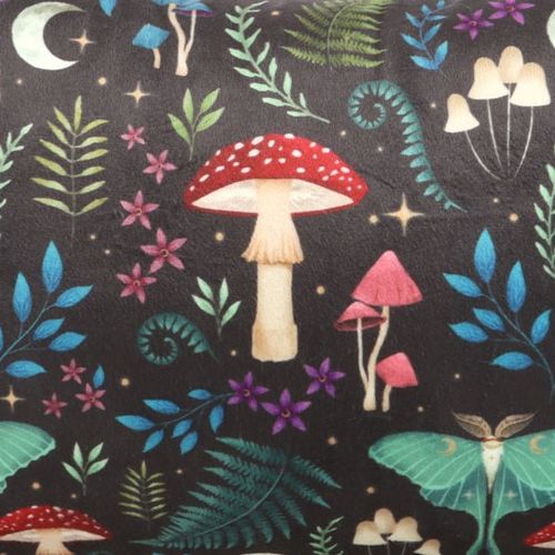 40cm Rectangular Dark Forest Print Cushion From Witch, Please!