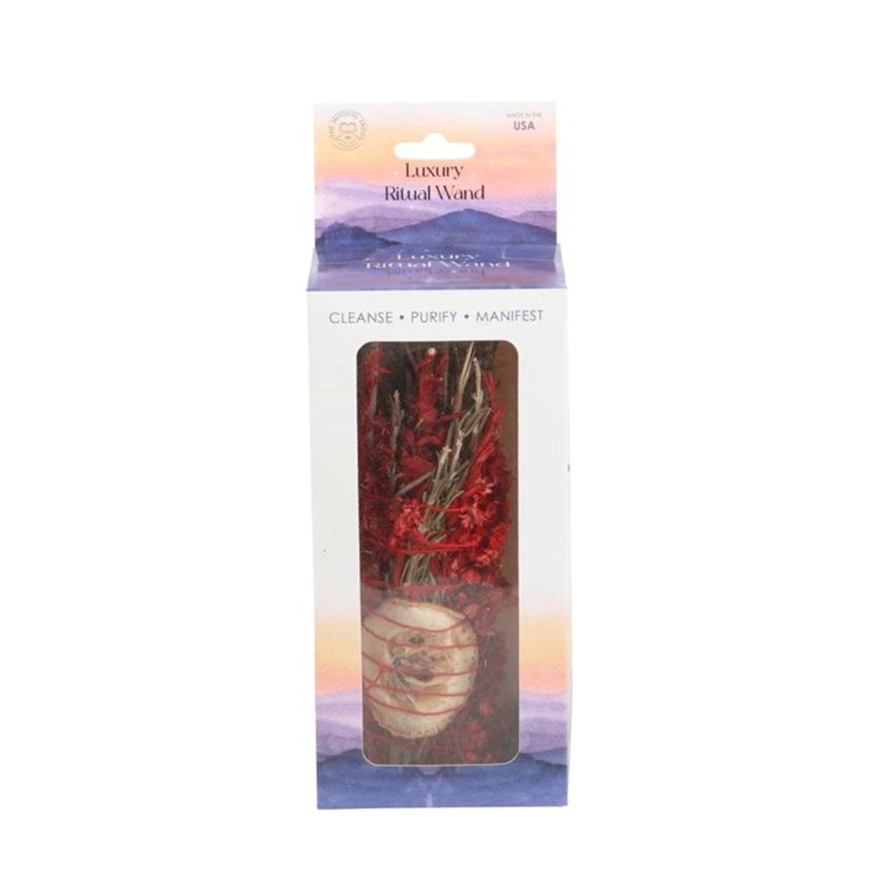 6in Ritual Wand Smudge Stick with Rosemary, Sage and Red Jasper From Witch, Please!