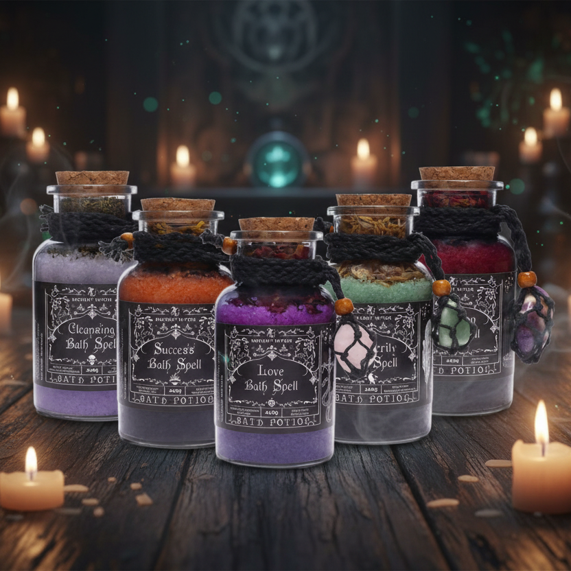 Ancient Witch Bath Spell Potion Bundle – Set of 5 Ritual Soaks