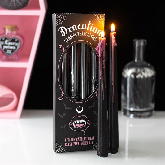 Set of 4 Pink Vampire Tears Taper Candles - Candle