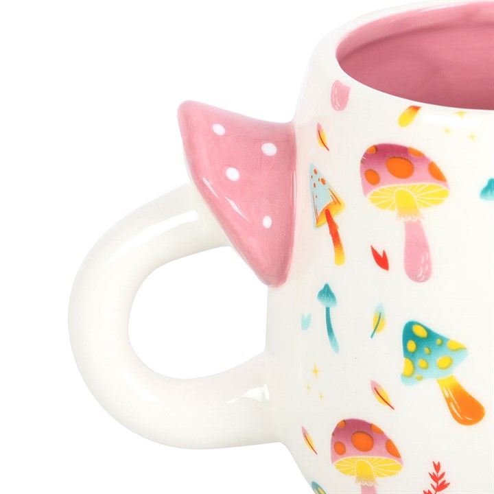 Funky Fungi Print Mug with Mushroom Handle at Witch, Please!.