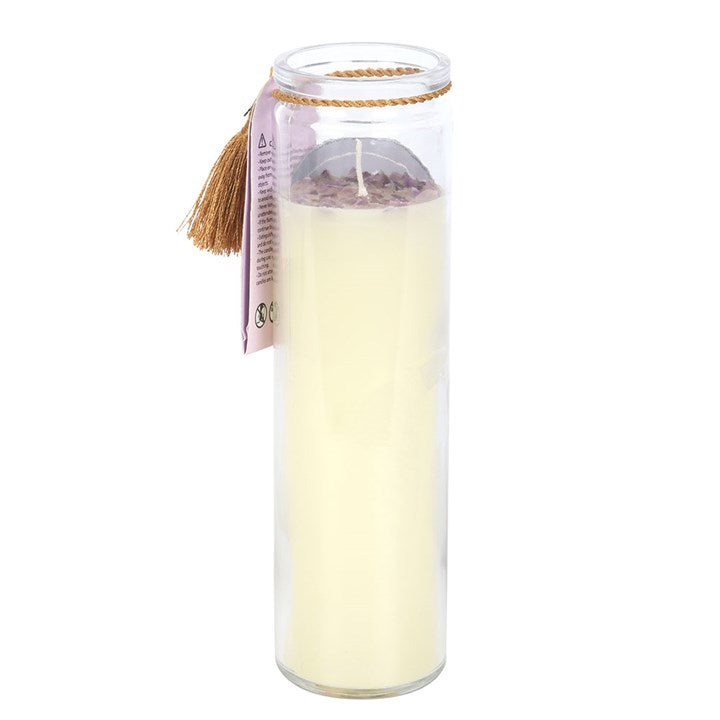 Selene Goddess Tube Candle with Amethyst Crystals at Witch, Please!.