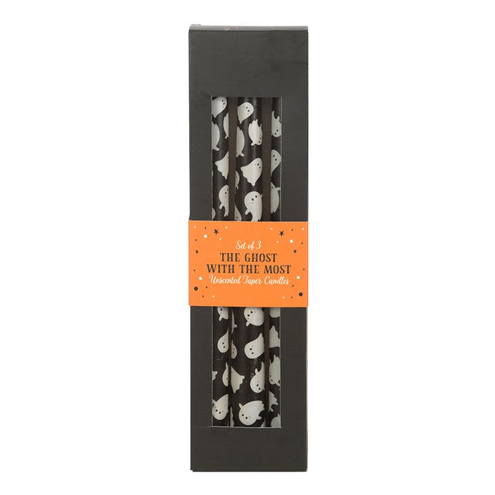 Set of 3 Ghost Print Taper Candles - Candle