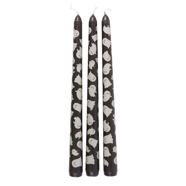Set of 3 Ghost Print Taper Candles - Candle