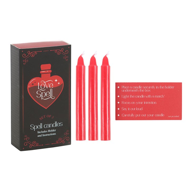 Set of 3 Love Spell Candles in a Box From Witch, Please!