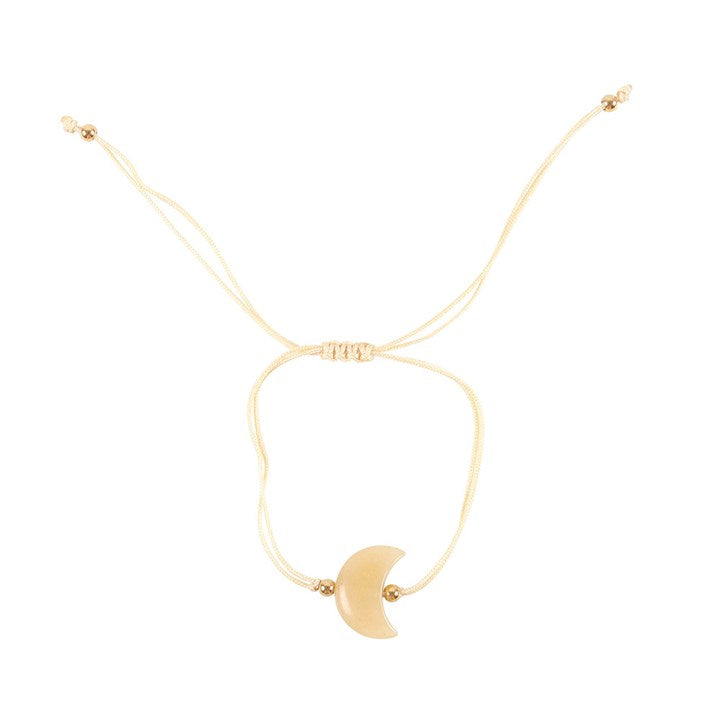 Be Brave Yellow Jade Crystal Moon Bracelet at Witch, Please!.
