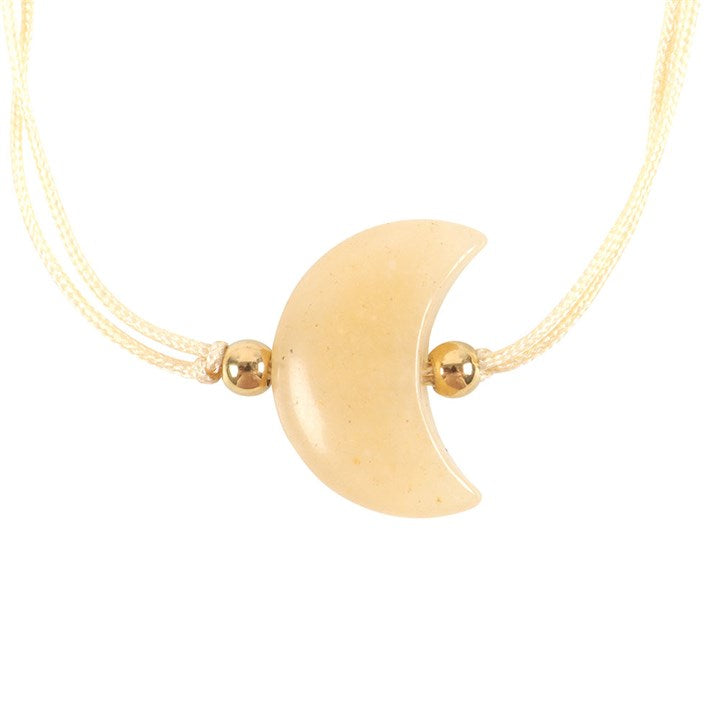 Be Brave Yellow Jade Crystal Moon Bracelet at Witch, Please!.