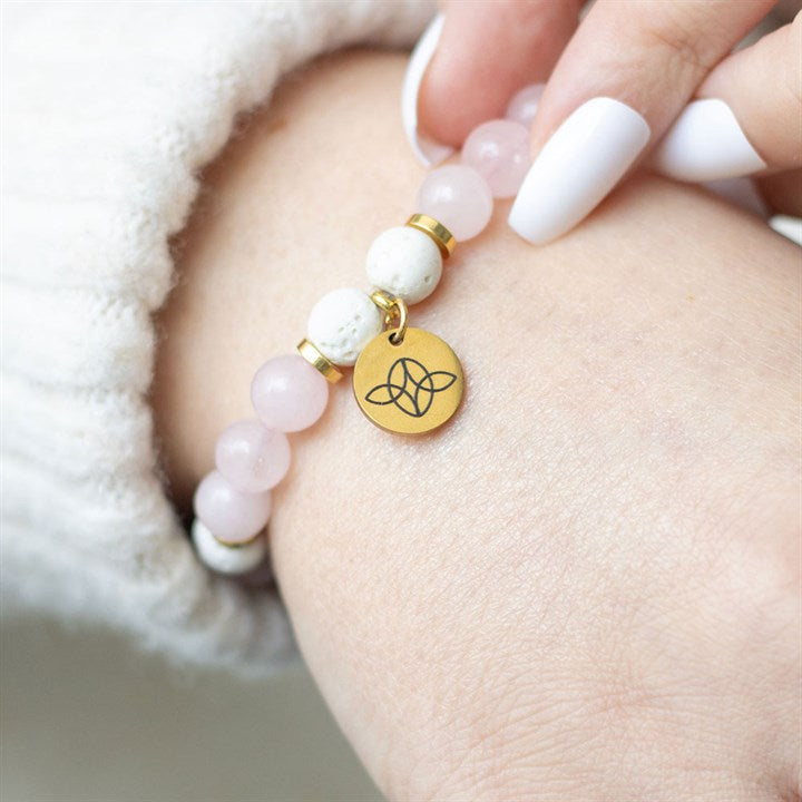 Self Love Rose Quartz Crystal Essential Oil Bracelet From Witch, Please!