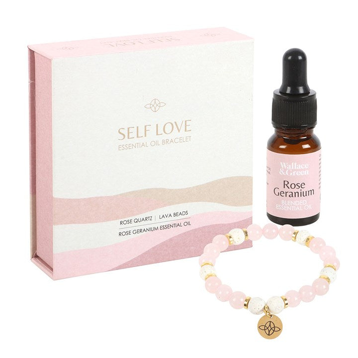 Self Love Rose Quartz Crystal Essential Oil Bracelet From Witch, Please!