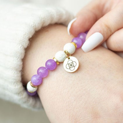 Anti-Anxiety Amethyst Crystal Essential Oil Bracelet From Witch, Please!