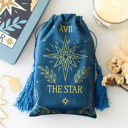The Star Vintage Tarot Velvet Drawstring Bag at Witch, Please!.