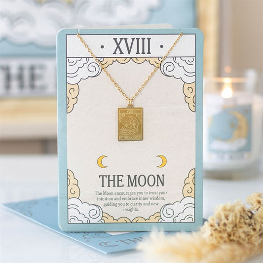 The Moon Vintage Tarot Necklace on Greeting Card at Witch, Please!.