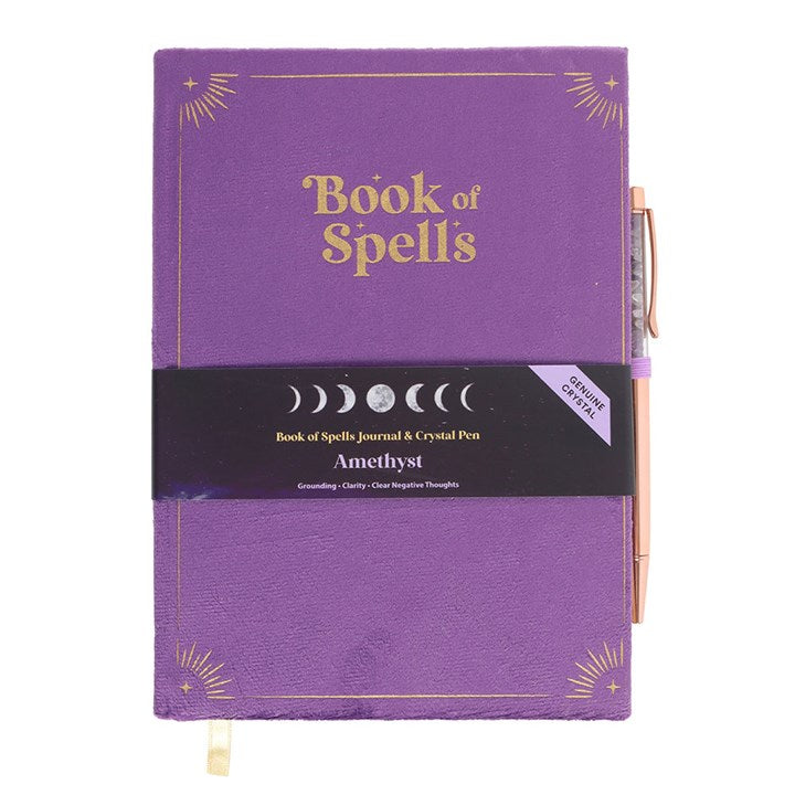 Book of Spells Journal with Amethyst Crystal Pen From Witch, Please!