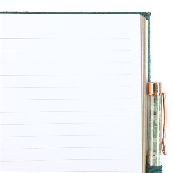 Book of Abundance Journal with Green Aventurine Crystal Pen From Witch, Please!