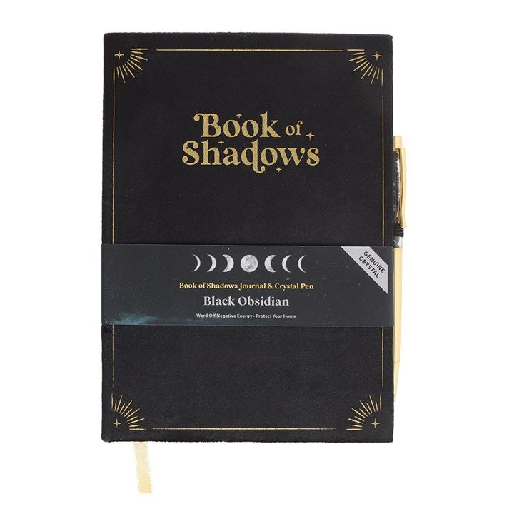 Book of Shadows Journal with Black Obsidian Crystal Pen From Witch, Please!
