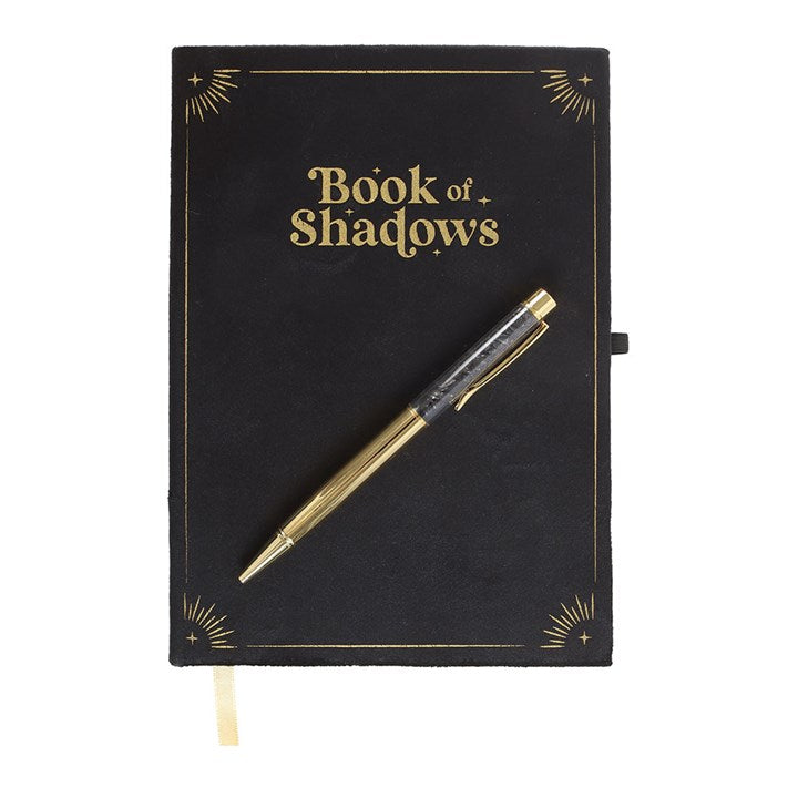Book of Shadows Journal with Black Obsidian Crystal Pen From Witch, Please!