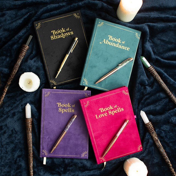 Book of Shadows Journal with Black Obsidian Crystal Pen From Witch, Please!