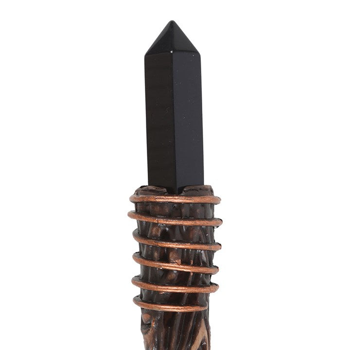Thin Protection Black Obsidian Crystal Wand From Witch, Please!