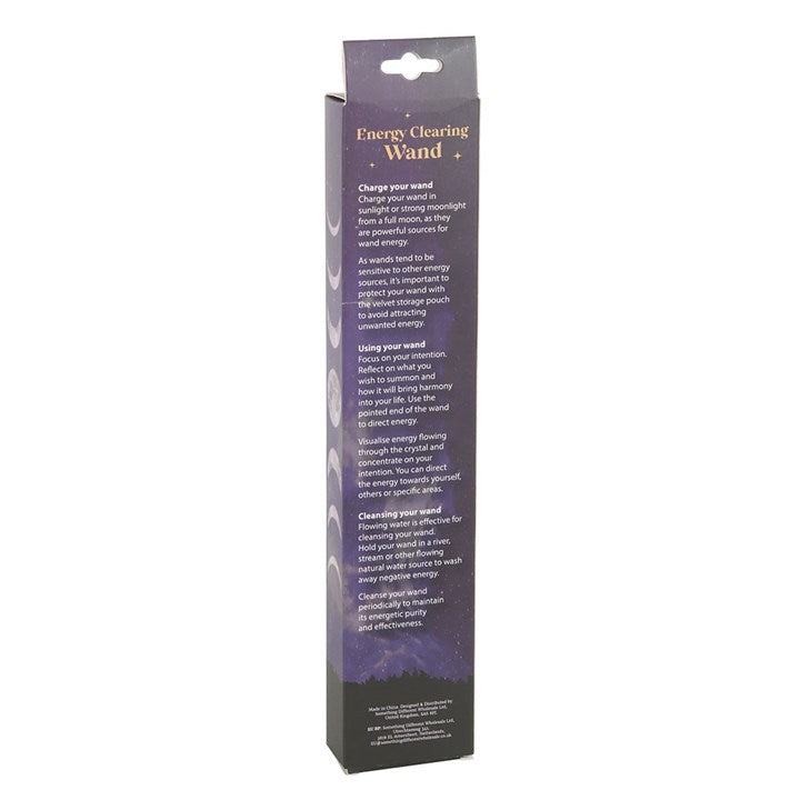 Energy Clearing Aura Quartz Crystal Wand with Pouch From Witch, Please!