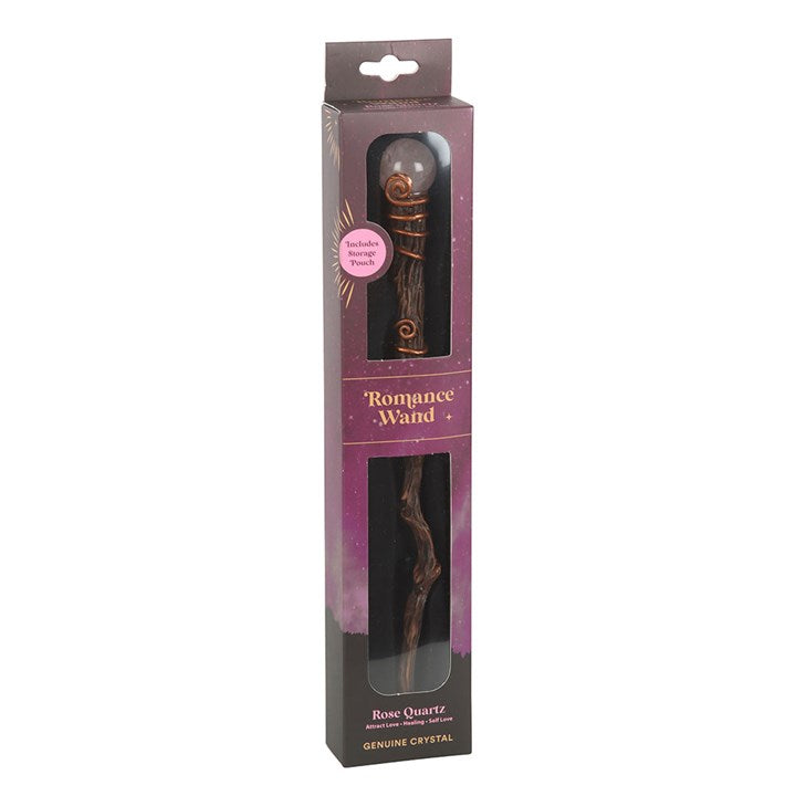 Romance Rose Quartz Crystal Wand with Pouch From Witch, Please!