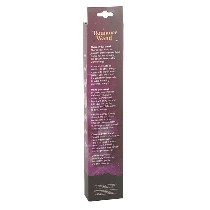 Romance Rose Quartz Crystal Wand with Pouch From Witch, Please!