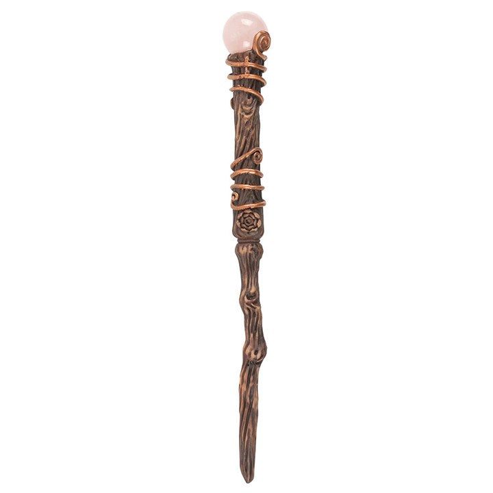 Romance Rose Quartz Crystal Wand with Pouch From Witch, Please!