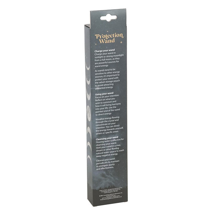 Protection Black Obsidian Crystal  Wand with Pouch From Witch, Please!