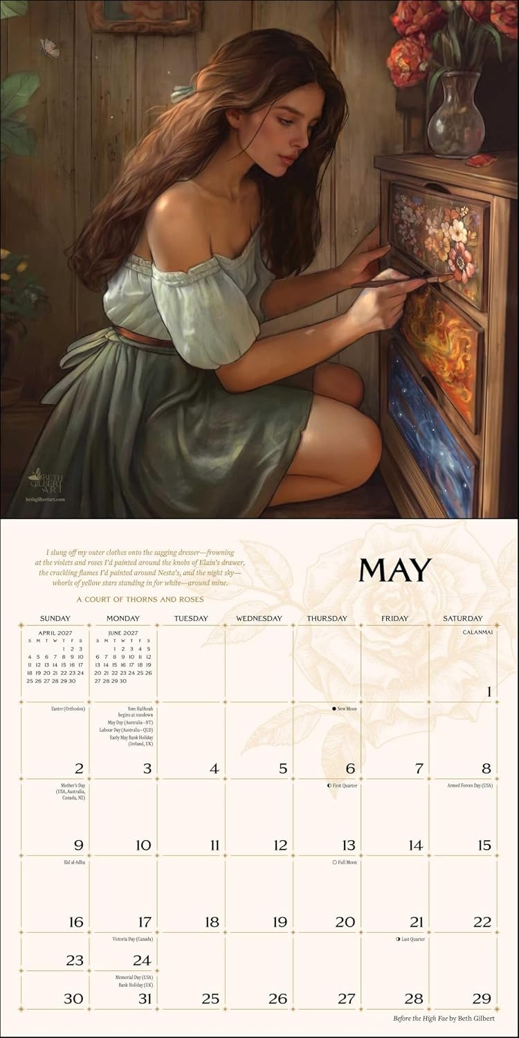 A Court of Thorns and Roses Officially Licensed Fan Art 2027 Wall Calendar