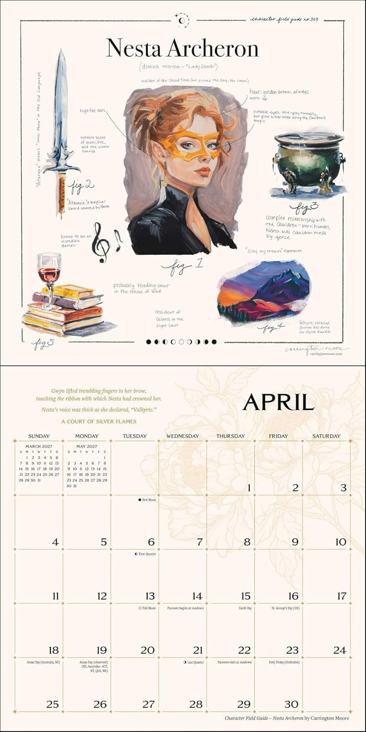 A Court of Thorns and Roses Officially Licensed Fan Art 2027 Wall Calendar