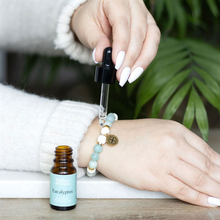Abundance Amazonite Crystal Essential Oil Bracelet From Witch, Please!