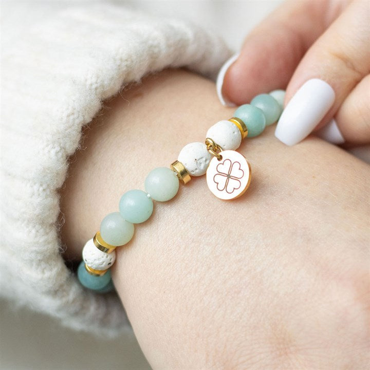 Abundance Amazonite Crystal Essential Oil Bracelet From Witch, Please!