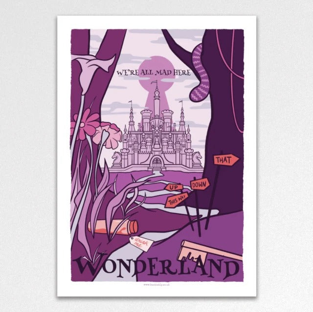 Alice In Wonderland Vintage Travel Poster A3 Art Print General merchandise